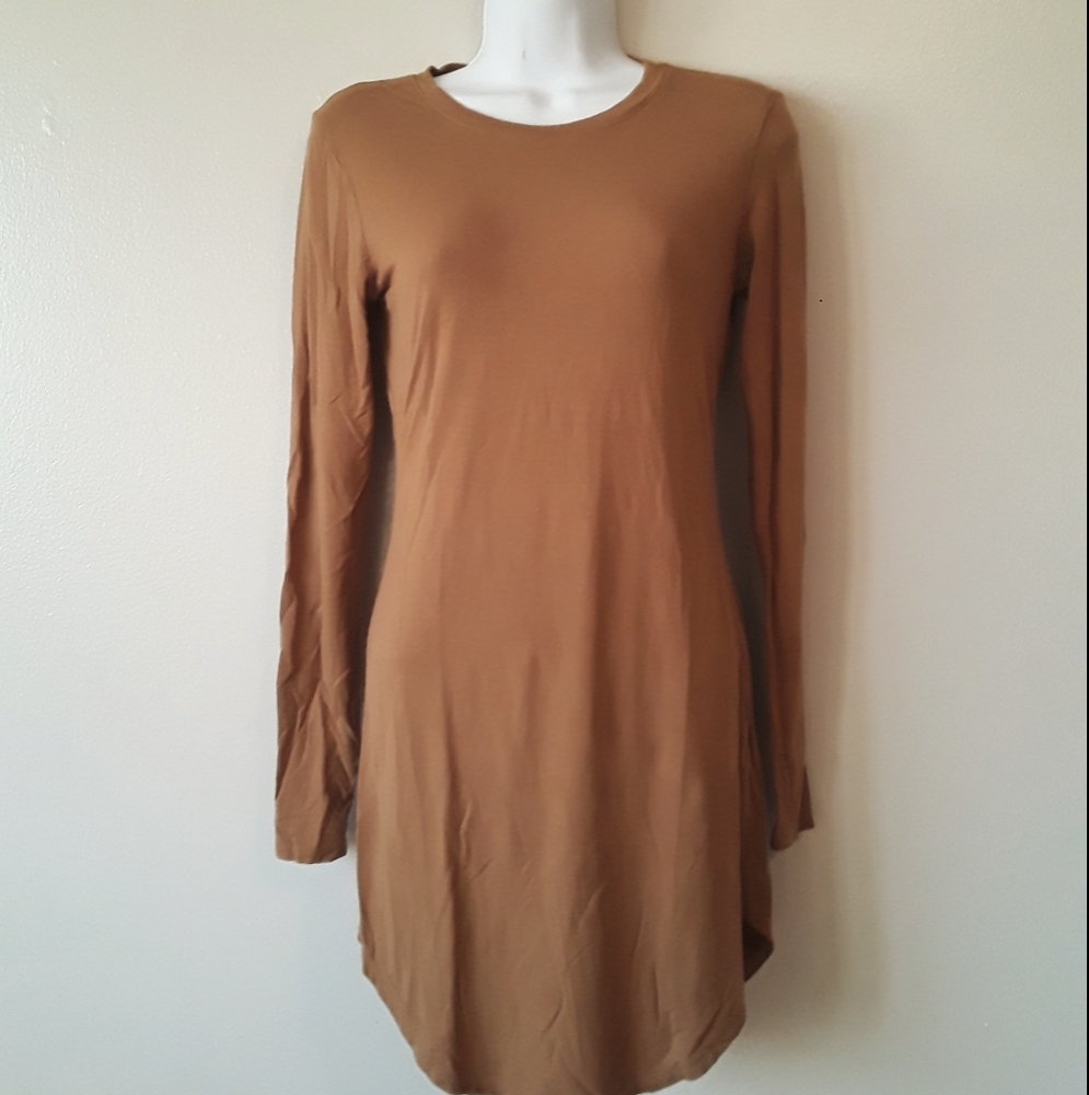 4/$20 Forever 21 brown shirt dress long sleeve